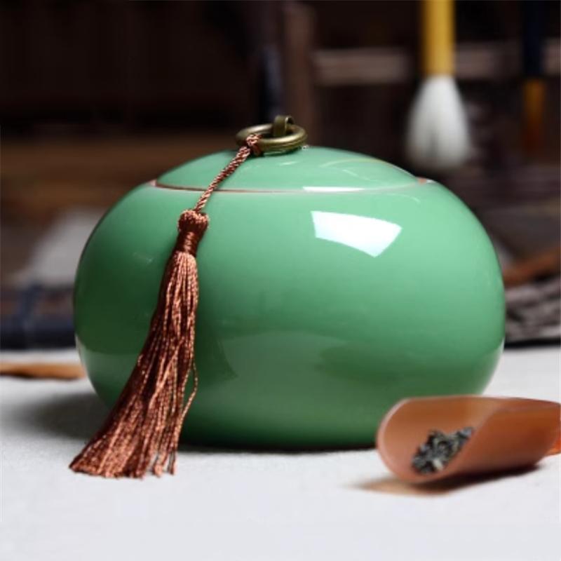 Chinoiserie Style Ceramics Tea Canister Travel Portable Tea Sealed Moisture-proof Storage Jar High Quality Tea Packaging Cans