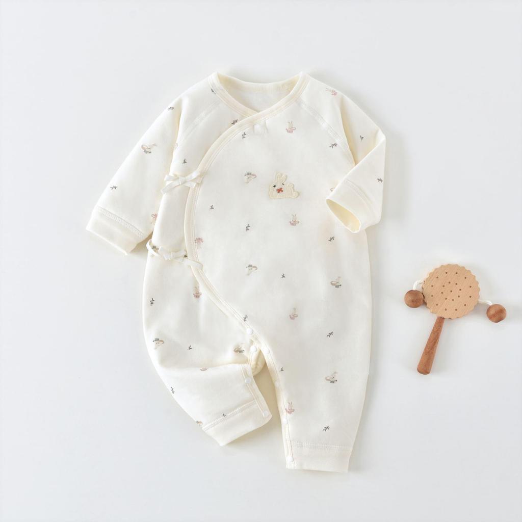 Butterfly Print Cotton Rompers for Newborns - Unisex Spring/Autumn Outfit