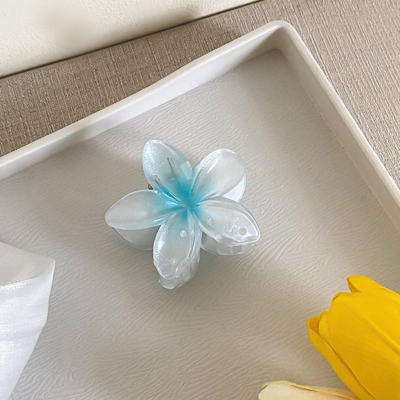 6cm Acryl Farbverlauf Frangipani Haarspange Damen Koreanisch Süß Haifischclip Haaraccessoires