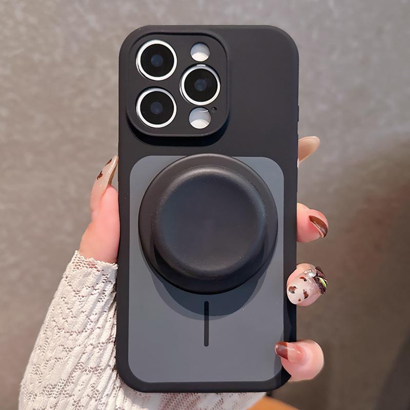 Liquid Silicone For Magsafe Magnetic Phone Case For iPhone 17 16 15 Pro Max 17Pro 16Pro Stand Holder Shockproof Cover