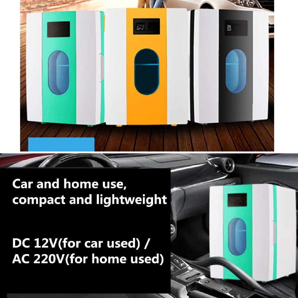 10L Portable Mini Refrigerator 12V/220V Car Camping Home Fridge Cooler/Warmer Portable Handle Low Noise Freezer