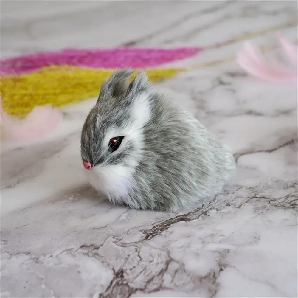 

Vivid Realistic Rabbit Model Plush Rabbits Fur Lifelike Animal Easter Simulation Rabbit Model Birthday Gift Furry Rabbit Toy