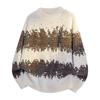 Pullovers Long Sleeves Sweaters Unisex Sweater Autumn and Winter Gradient Colour Wool Sweater Couples Loose Round Neck Bottoming Knit Sweater Men