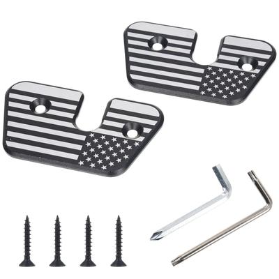 Sonnenblenden-Reparatursatz, Aluminium Amerikanische Flagge Sonnenblendenclips Ersatz für Jeep Wrangler JK JL Gladiator JT 2018 bis