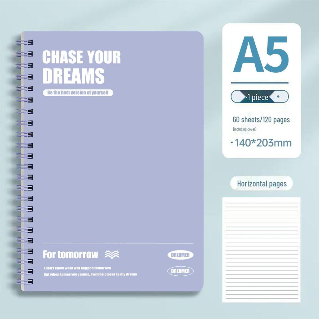 Super Thick Spiral Notebook B5, Lined, High Appearance A5, Perfect for High School Exam Prep.