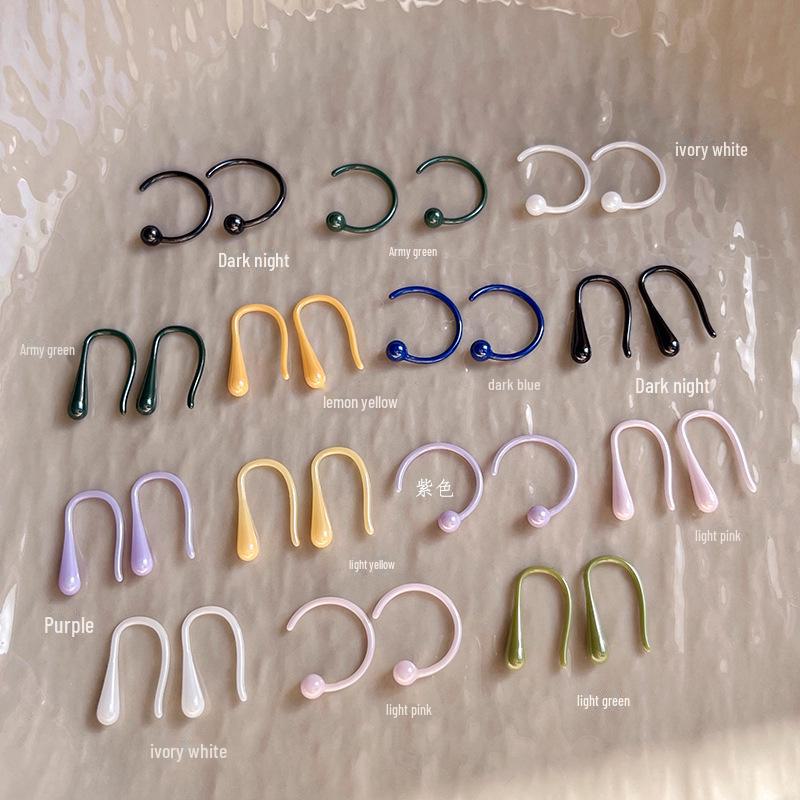 High-end Colorful Geometric Ceramic Earrings - Comfortable for Sleeping, Unique Design.