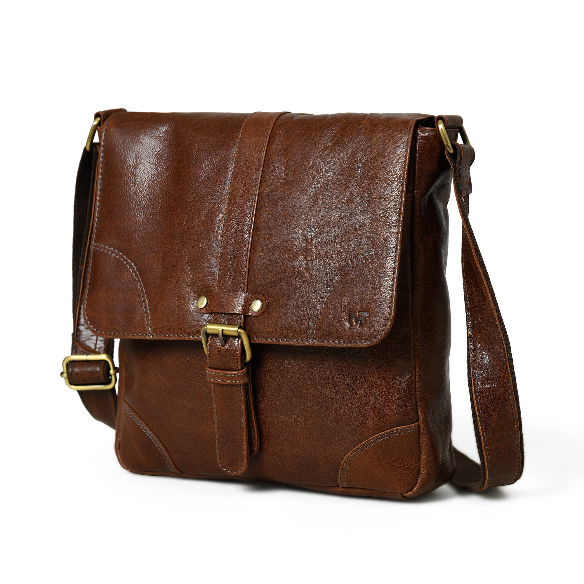 MaheTri Everyday Leather Sling Bag Stylish Leather Bag For Girls & Womens For Everyday use 8 Inch коричневый