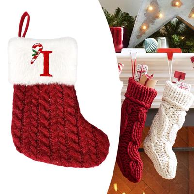 Christmas Stocking Decoration Creative Embroidered Letter Sock Party Favor for Mantel