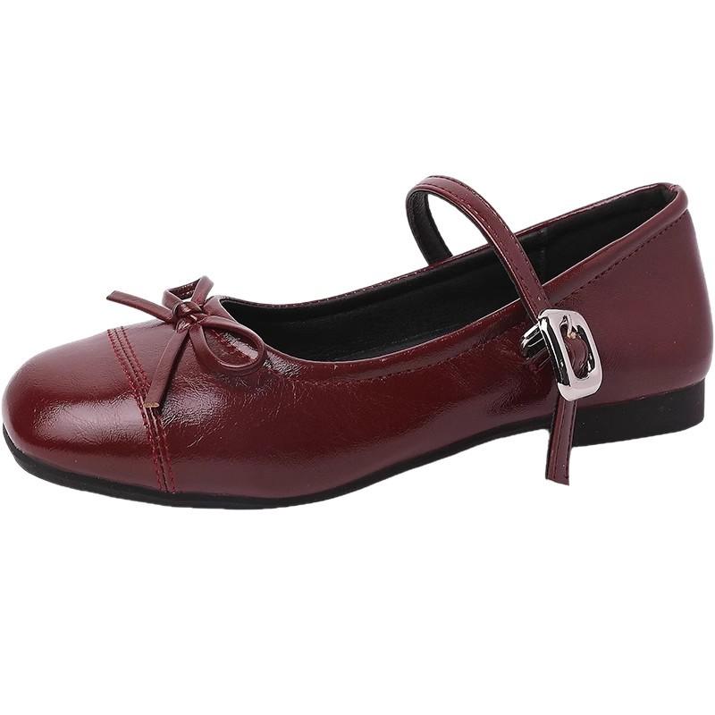 Silver Light Mouth Ballet Flat-soled Single Shoes for Women's 2025 New Summer Skirt French Round Head Mary Jane Shoes