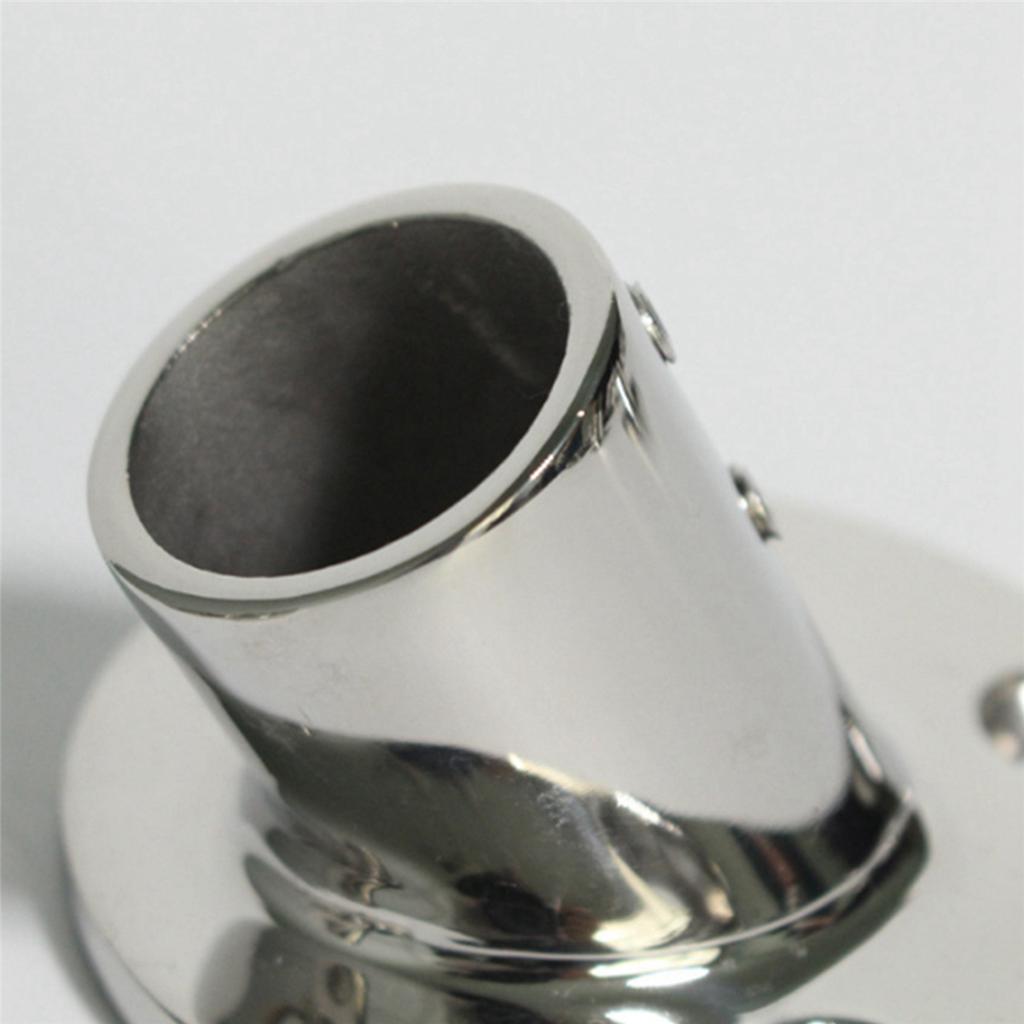 BAAU 2X Marine Edelstahl 60 Grad 22mm 7/8 Zoll Rohr Runde Basis Handlauf Geländer Beschlag Yachtzubehör