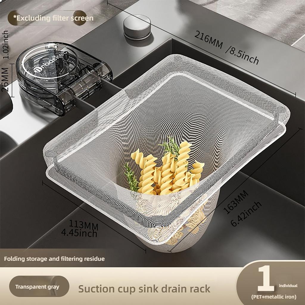 Kitchen Sink Strainer Rack Suction Cup Iron Drainage Strainer Filter Bag Efficiently Collects Leftovers For Kitchen Cleaning