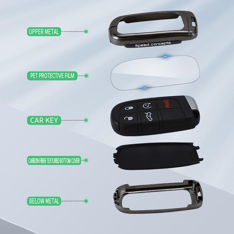 Jeep Key Case for Compass, Cherokee, Renegade, Grand Commander, and Grand Cherokee - Men's Buckle Bag Shell