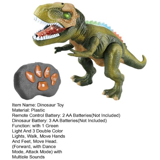 Remote Control Dinosaur Toy with Light Sound Movable Mouth Roaring Walking Tyrannosaurus Rex Figure Toddlers Boys Girls Simulated Dino Model Toy