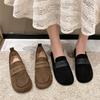 Spring and Autumn Retro Round Toe Office Loafers Shoes for Women Cheap Clearance Stylish 39 Quick Delivery Slip-on Woman Flats