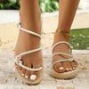 Fashion Women Sandals 2025 New Fashionable Lace-up Non-Slip Shoes Women Wear-Resistant Soft Bottom Comfortable Flat Heel Sandals Women