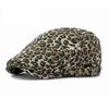 American Retro Leopard Print Forward Cap for Women Summer Thin Style Niche Design Fashionable Beret Duckbill Cap