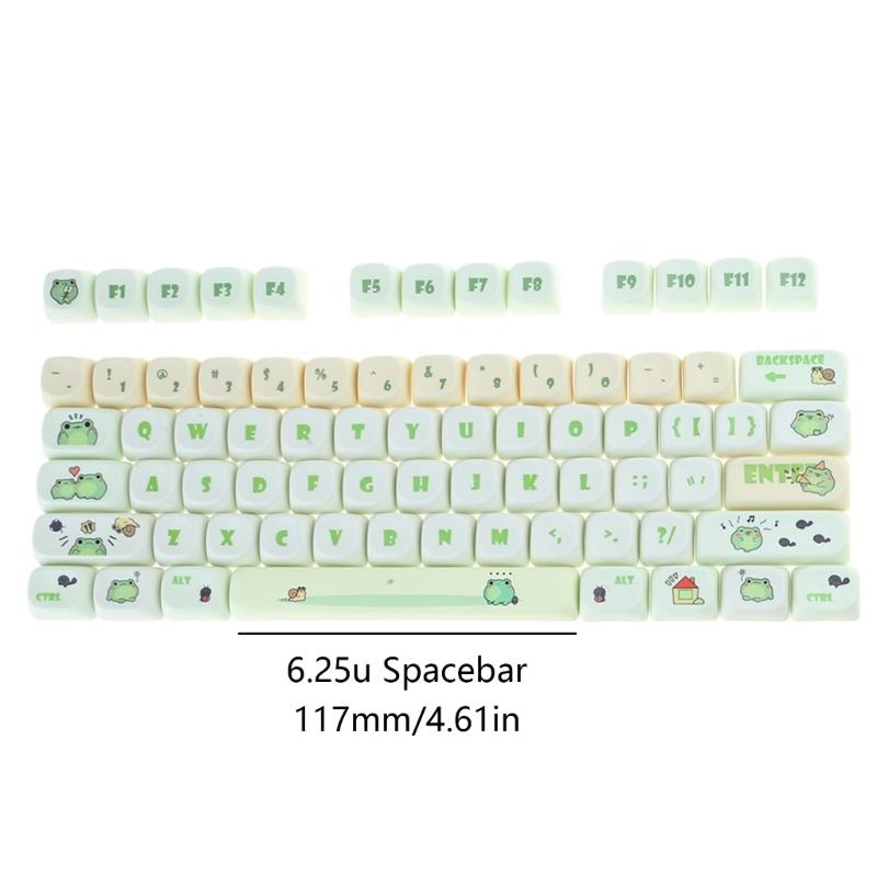 142 Tasten DIY Keycaps Ersatz Grüner Frosch PBT Keycaps für Spiel Mechanische Tastaturen Schalter Cartoon