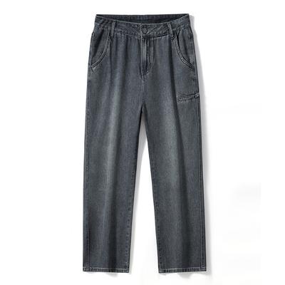 New Spring and Summer Men's American High Street Loose Wide-leg Pants Men's Straight Jeans Long