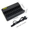 14500 16340 18650 Li-ion Battery Charger 10 Slots 3.7/4.2V Battery Charger EU US