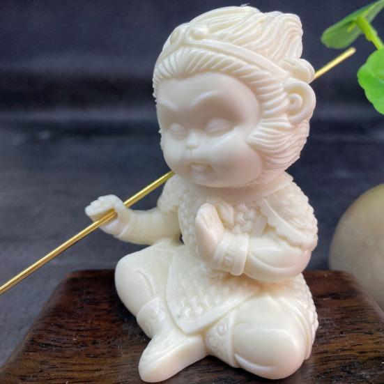 Tagua Wukong Figurka Wielkich Mędrców Równoważących Niebo Figurka Rzeźba Kreskówkowy Król Małp Model Dekoracja Pulpitu Ornament