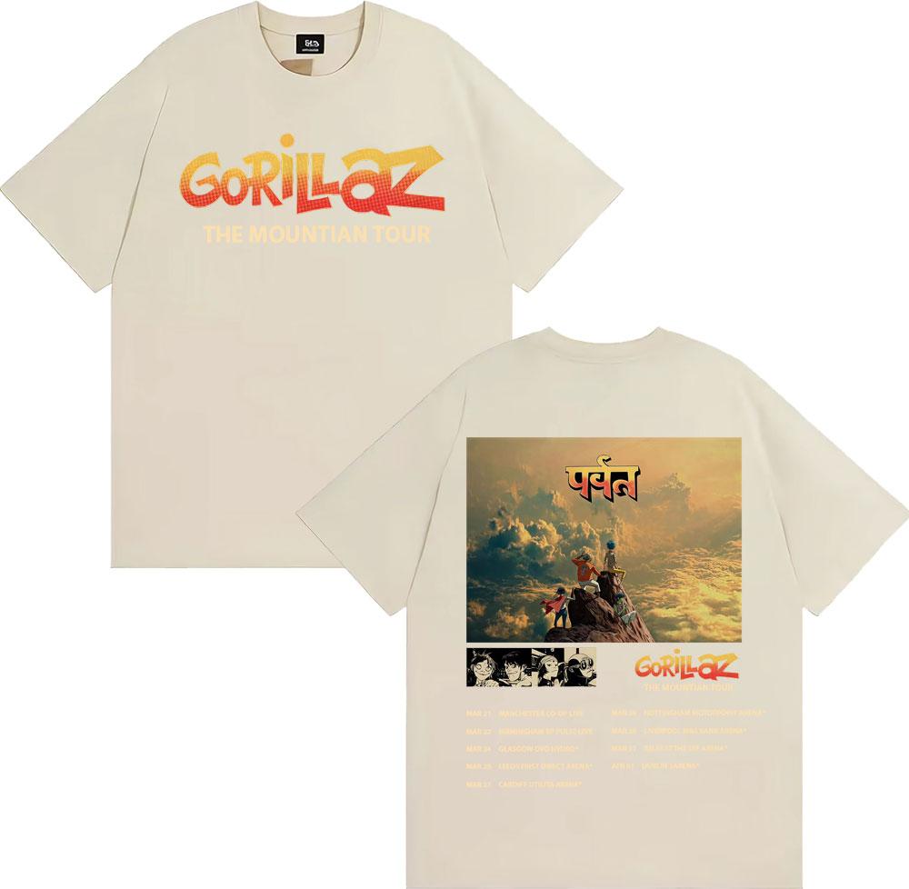 

Gorillaz Band Tour 2026 The Mountian T Shirts Men Women Harajuku Hip Hop Streetwear Tshirt 100 Cotton ONeck Oversized T Shirt L