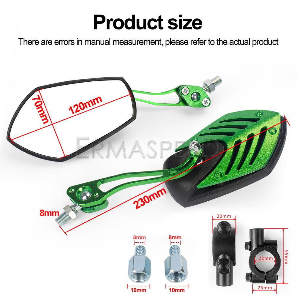 Oglinzi retrovizoare pentru motociclete Oglinzi retrovizoare laterale pentru ghidon universal reglabile de 22 mm pentru scuter E-bike