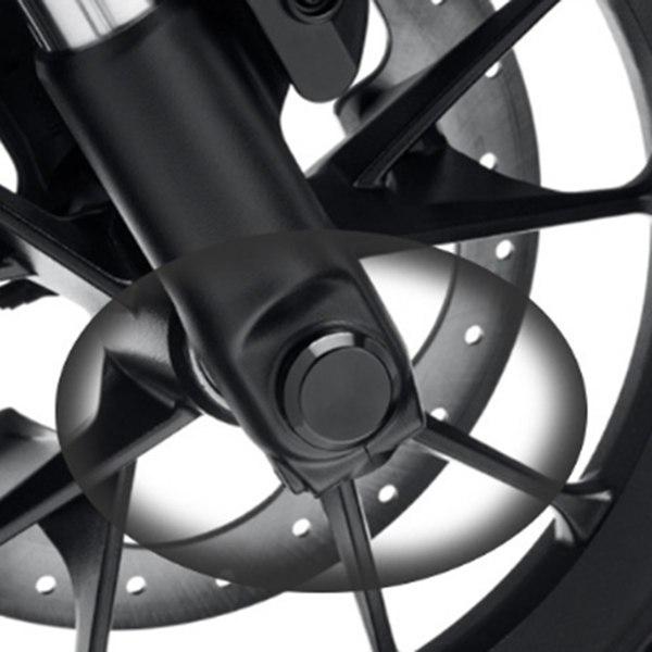 Black Metal & ABS Motorcycle Front Axle Nut Cap - 1 Pair, Compatible with Most Models