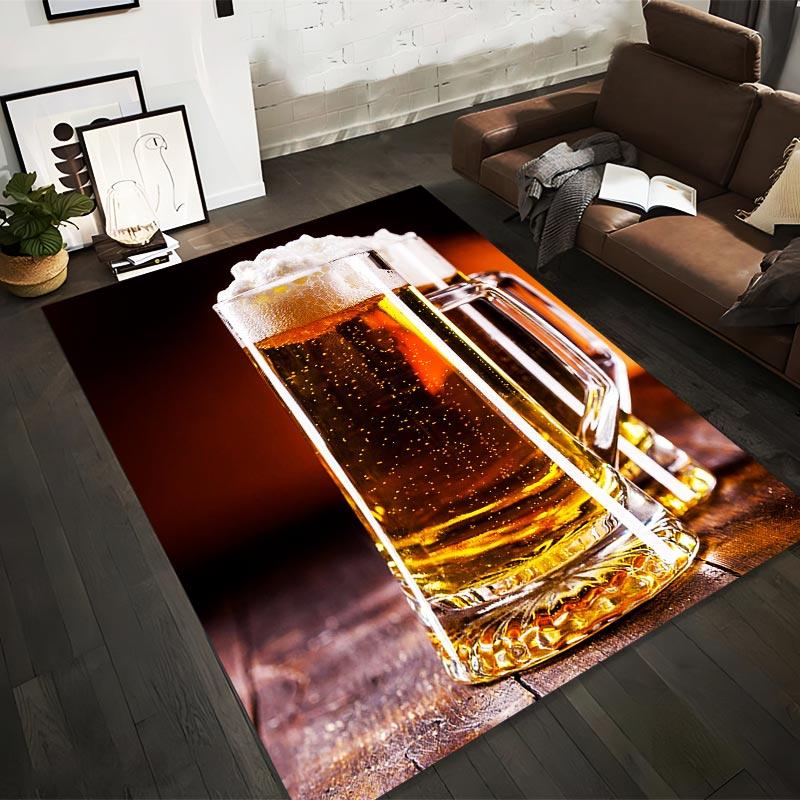 

Beer Mug Foam Print Carpet1Rustic Wooden Table Background1Warm Brown Style Suitable for use as an anti-slip1 for1room and bedroom sofas 40x60cm( 15x23in )