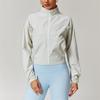 Damen Quick-Dry Stehkragen Yoga Jacke - Leicht, Winddicht, Langarm für Laufen & Outdoor Fitness.