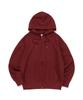 La Felpa con Cappuccio Le Custom The Essential Oversize Liscia con Zip Bidirezionale (Borgogna)