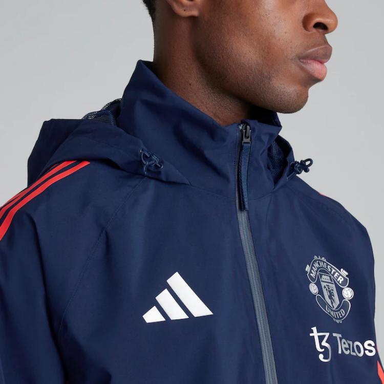 adidas Manchester United Tiro 24 Lässige Wasserdichte Gestreifte Jacke Unisex Jacken IT2015