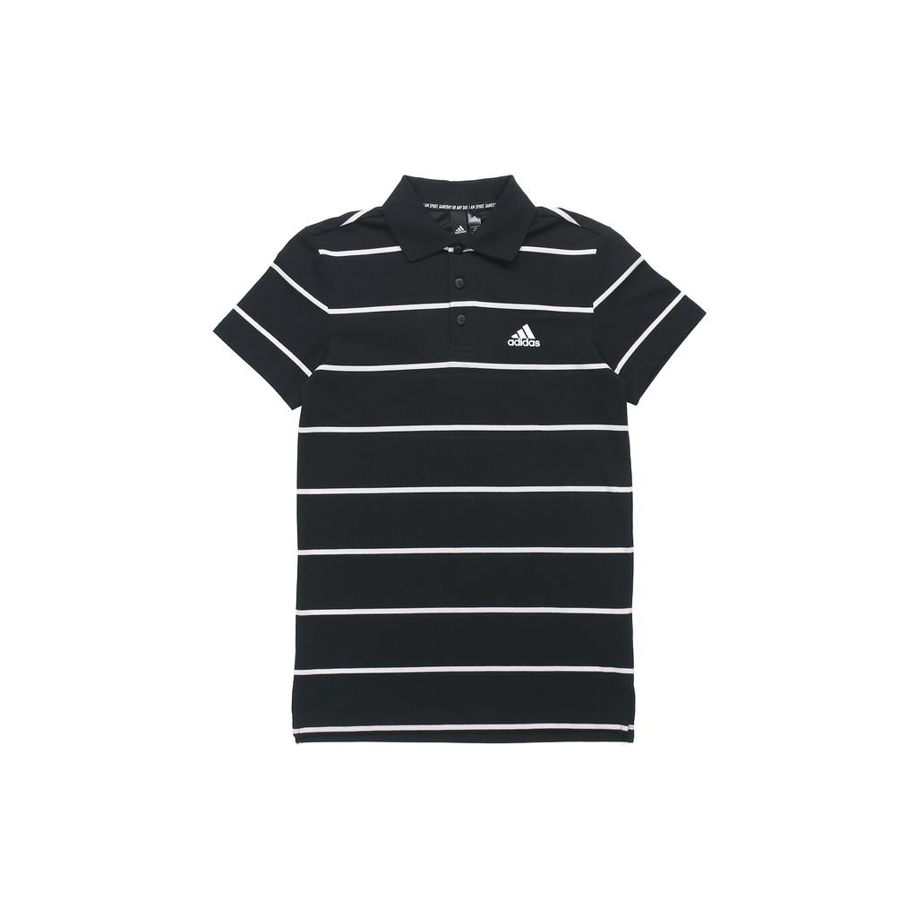 Adidas Yarn Dye Striped Short Sleeve Polo Shirt Men Tops Black FT2836