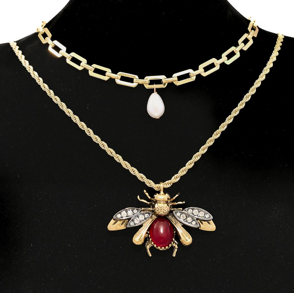 Personalized Retro Insect Water Drop Animal Earrings Necklace Niche High-end Precision Earrings Women