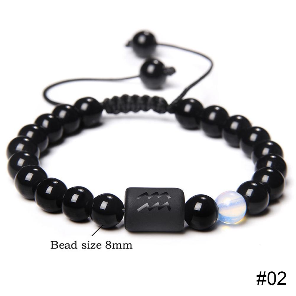 12 Constellations Woven Bracelet Creative Fashion Bracelet Adjustable Beaded Bracelet Jewelry Gift for Men Women