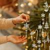 32 Pcs Christmas Ornaments Acrylic Hanging Decor Set with Snowflakes Deer Snowman Icicles Candy