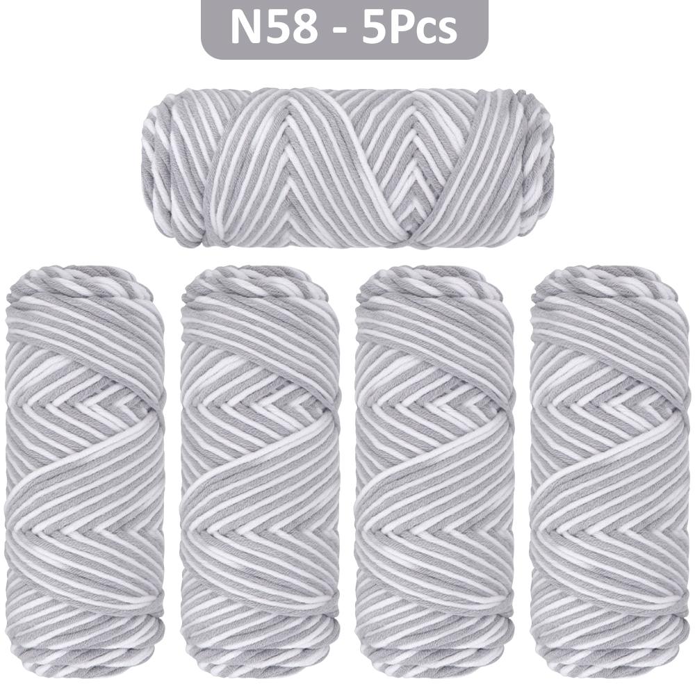 5pcs/pack Multicolor Gradient Yarn Balls, Soft Acrylic Yarn Threads, DIY Hand-Knitted Fashion Sweater, Scarf, Hat Crafting Kit