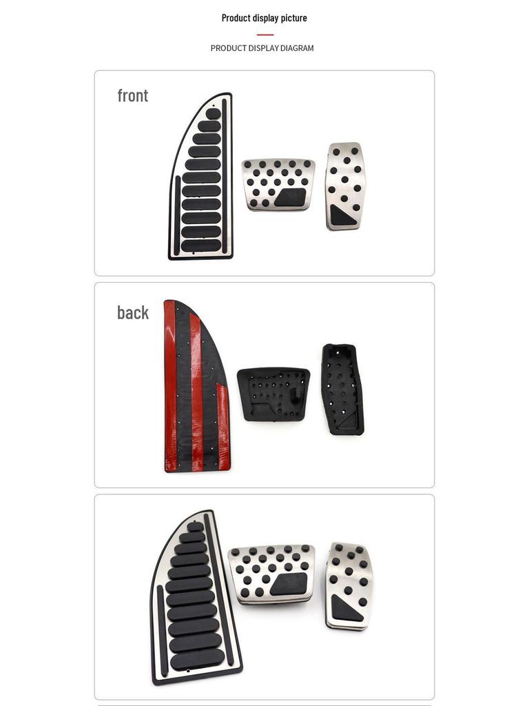 Non-Slip Decorative Pedal Set for Jeep Renegade - Throttle, Brake, and Rest Area Modifications