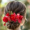 Sweet Flower Hair Comb Bohemian Thai Hair Accessories Side Clip Thailand Flower Hairpin  Girls