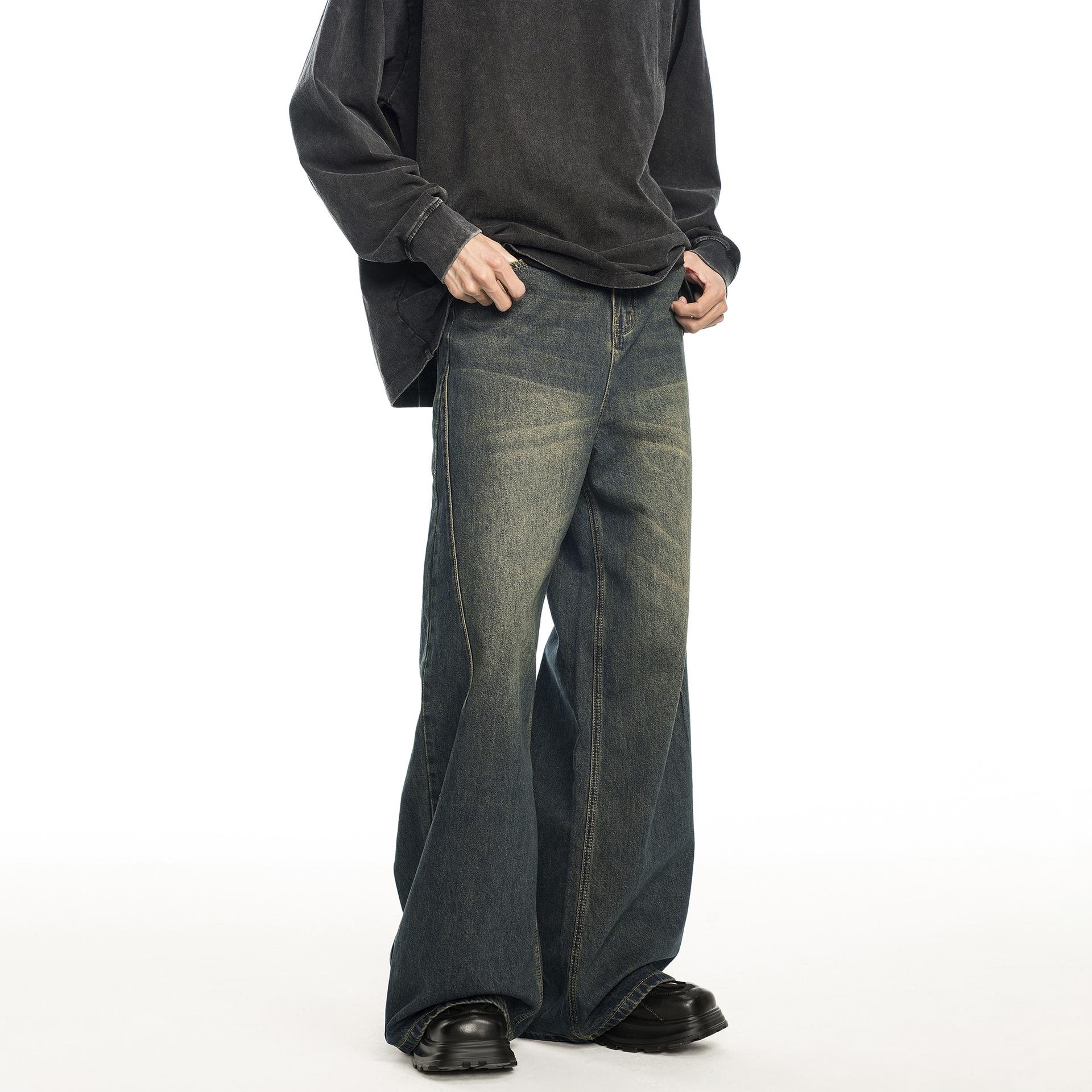 

Мужские ретро джинсы оверсайз с широкими штанинами 2025: Весна осень L