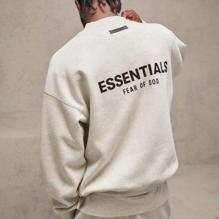 Fear of God Essentials Fleece Crewneck With Velvet Logo SS22 Unisex Sweatshirt Dark-Oatmeal FOG-SS22-614