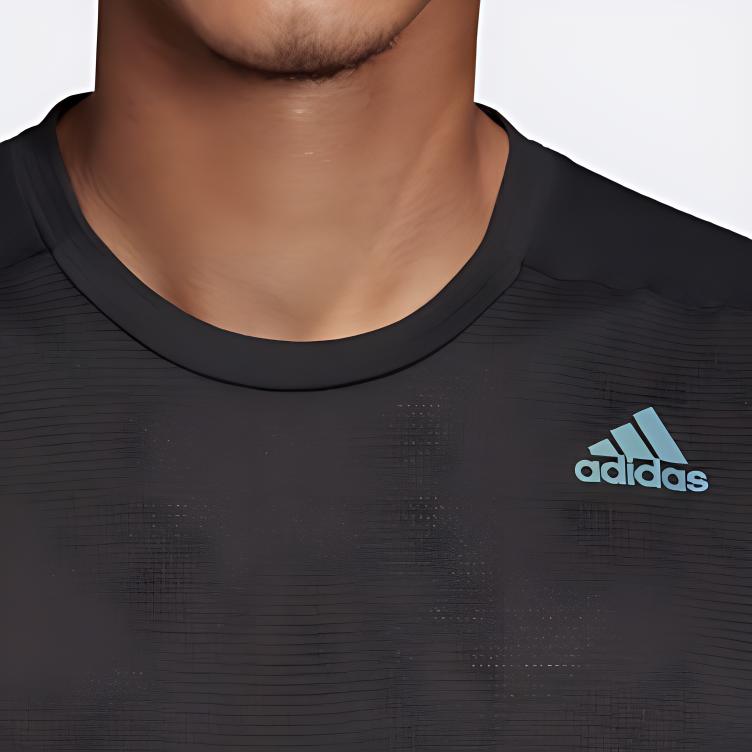 Adidas Round Neck Casual Breathable Moisture-Wicking Short Sleeve T-Shirt Men Tops Black CZ8725