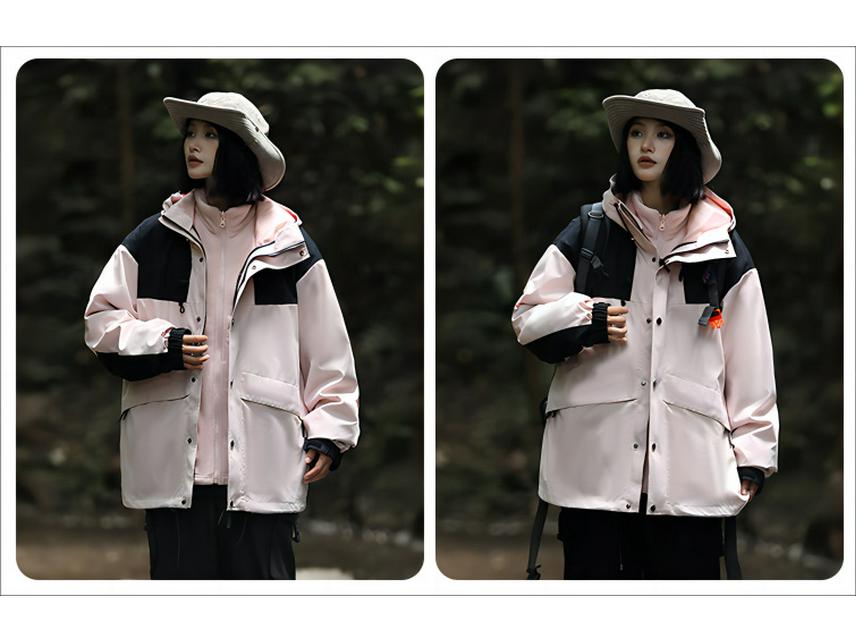 

Разъемный флисовый лыжный костюм-тройка для пары: Водонепроницаемый, Ветрозащитный, Теплый и Подходящий для Рабочей одежды и Альпинизма. Small