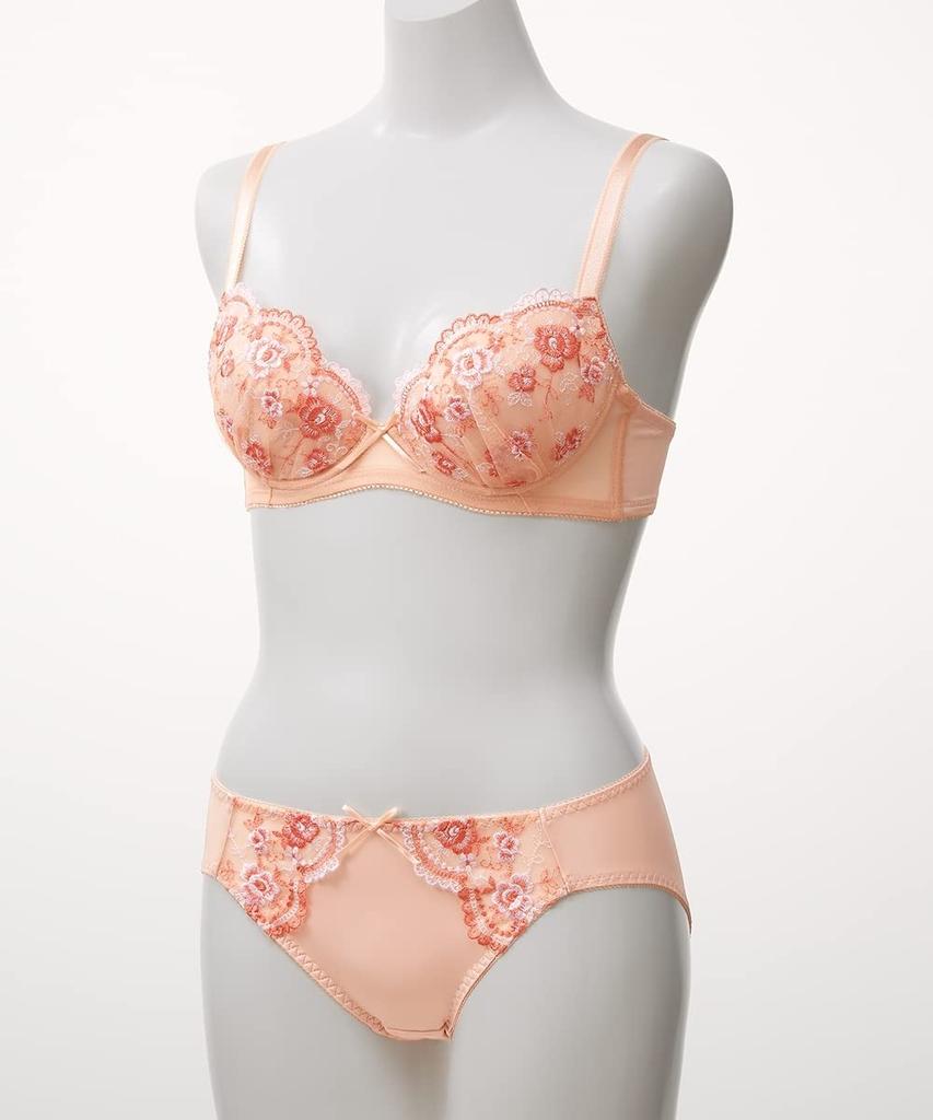 Inner Small Floral Embroidered Bra and Set [Nissen] Women's Set, Shorts, 5-Piece (Feminine Colors) C80/L