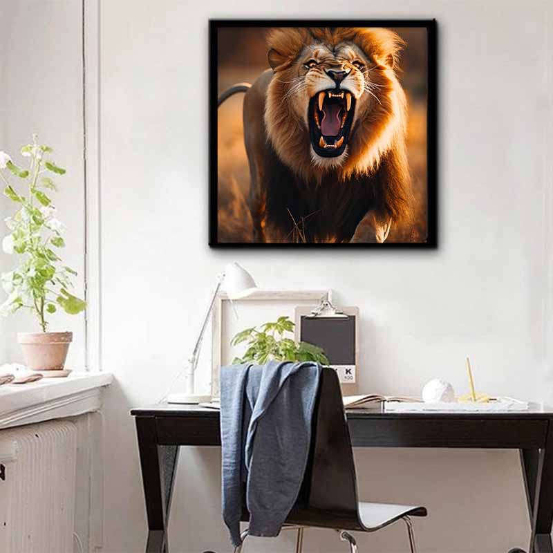 New Arrival 5D DIY Full Circle Diamond Painting "Lion" Embroidery Cross Stitch Home Decor Gift