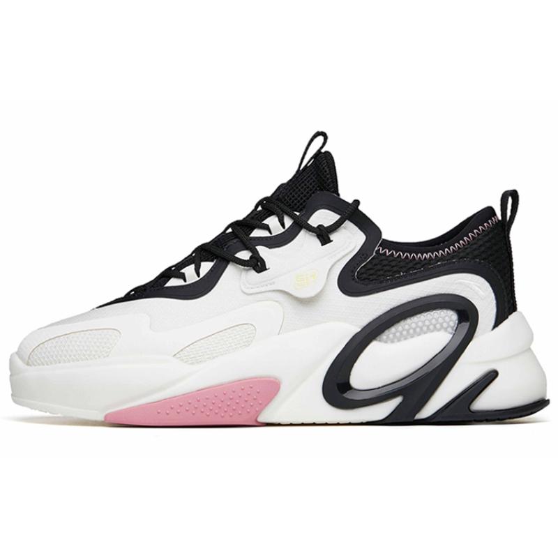 Anta AT91 Slip-Resistant Cushioning Wear-Resistant Low-Top Skateboard Shoes Women s White Black Sneakers 122218072-2 38