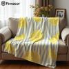 Lemon Stripes Cartoon Anime Print Flannel Blanket Soft Warm Throw for Kids Bedroom Sofa Bed Christmas Office Car