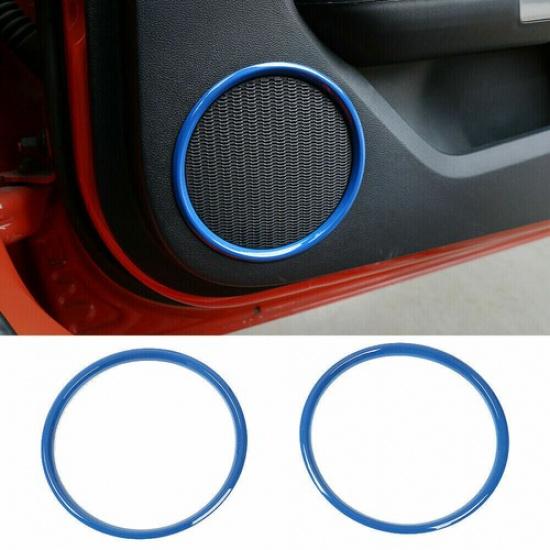 Interior Door Speaker Cover Trim Decor Accessories For Ford Mustang 2015-20 Blue