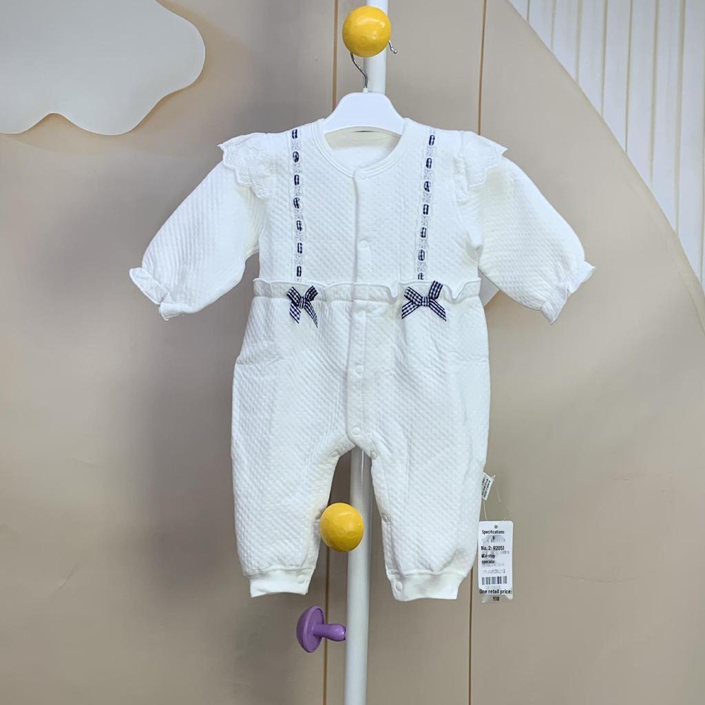 Charming Baby Girl Romper with Bow - Newborn Princess Crawling Outfit