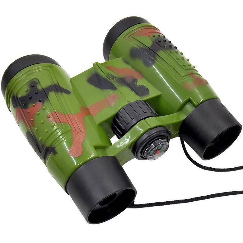 Foldable Kids Camouflage Binoculars With Compass For Outdoor Play