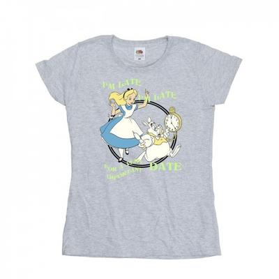 Womens/Ladies Alice In Wonderland IÂ´m Late Cotton T-Shirt